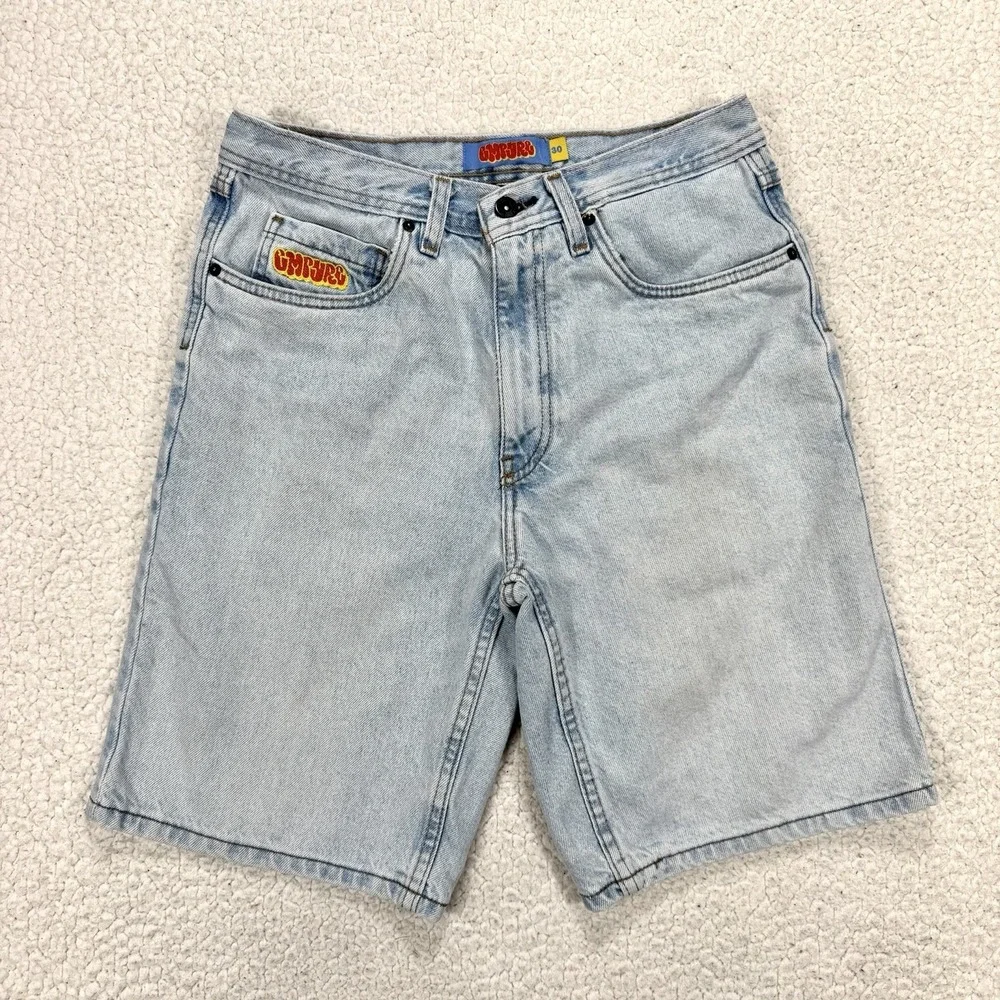 Empyre Denim Shorts Men's 30 Light Wash Skate Y2K Streetwear Jorts Urban Casual